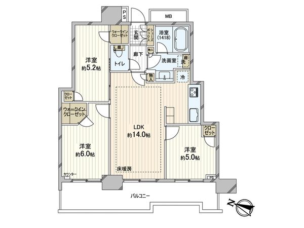 シティタワー蕨 間取図(平面図) 間取図(平面図)