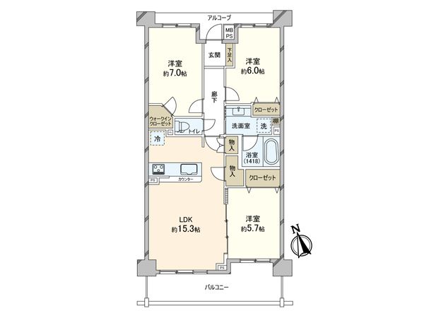 レクセルガーデン蕨 間取図(平面図) レクセルガーデン蕨 間取図(平面図)