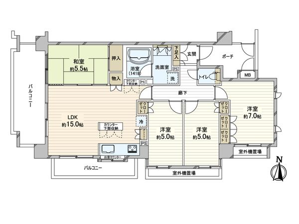 サンクレイドル南浦和コンフラット 間取図(平面図) サンクレイドル南浦和コンフラット 間取図(平面図)