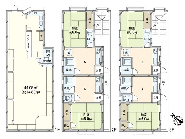 蕨市南町3丁目 一棟マンション 間取図(平面図) 蕨市南町3丁目 一棟マンション 間取図(平面図)