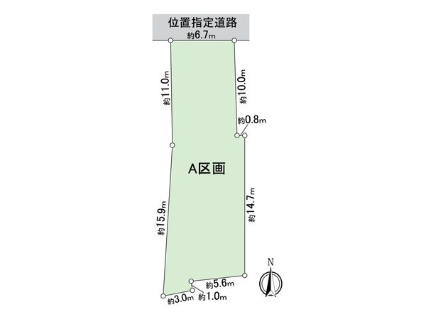 中区豆口台(土地)A区画 区画図