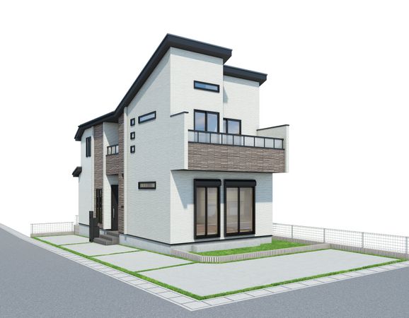 中区本牧大里町(新築戸建) 外観パース図