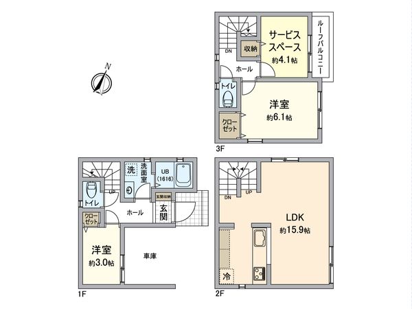 磯子区東町(新築戸建)B号棟 間取図(平面図)