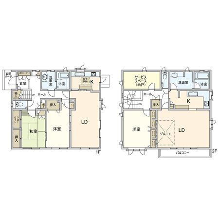 中区西之谷町 二世帯住宅 間取図(平面図) 中区西之谷町 二世帯住宅 間取図(平面図)
