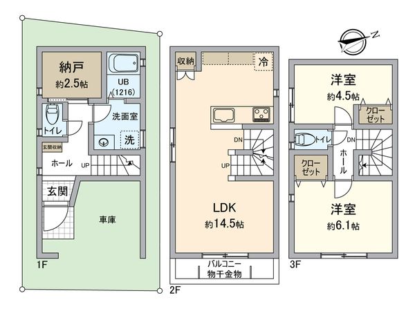中区山元町3丁目(新築戸建)B号棟 間取図(平面図) 中区山元町3丁目(新築戸建)B号棟 間取図(平面図)