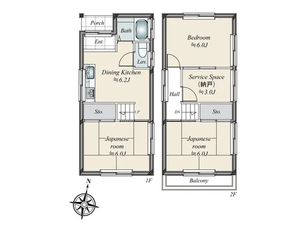 全居室に窓が設けられているため、通風良好です。壁付けタイプのキッチンで、作業に集中しやすく、ダイニングスペースの広さを損なわない仕様です。