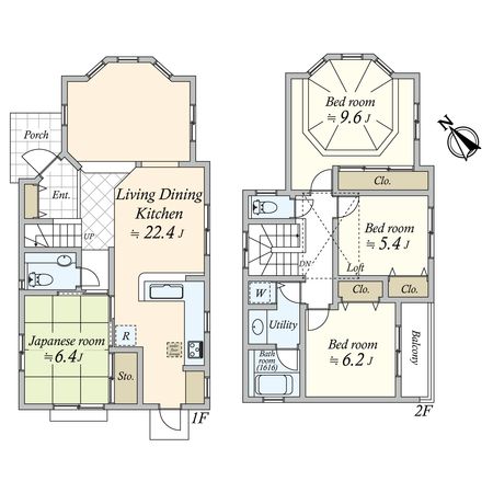 中区本牧三之谷(戸建) 間取図(平面図)