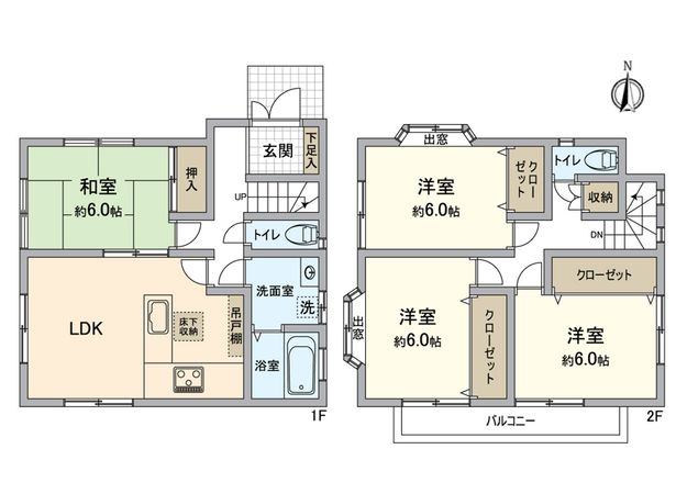 中区根岸町3丁目(戸建) 間取図(平面図)
