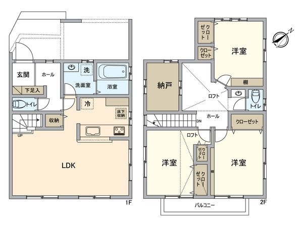 中区千代崎町2丁目(戸建) 間取図(平面図) 中区千代崎町2丁目(戸建) 間取図(平面図)