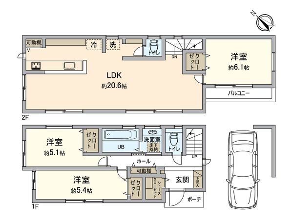 中区大平町(新築戸建) 間取図(平面図)