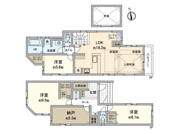 中区本牧間門(新築戸建)1号棟 間取図(平面図) 中区本牧間門(新築戸建)1号棟 間取図(平面図)