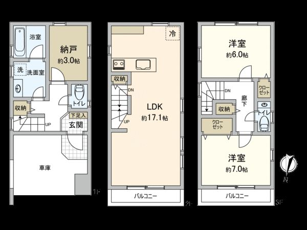 中区小港町1丁目(戸建) 間取図(平面図) 中区小港町1丁目(戸建) 間取図(平面図)