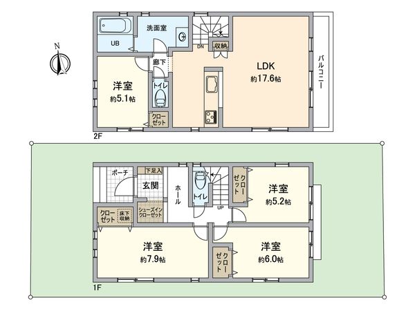 中区本牧荒井(新築戸建)A号棟 間取図(平面図)