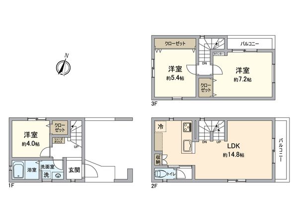 磯子区上町(新築戸建)B号棟 間取図(平面図) 磯子区上町(新築戸建)B号棟 間取図(平面図)