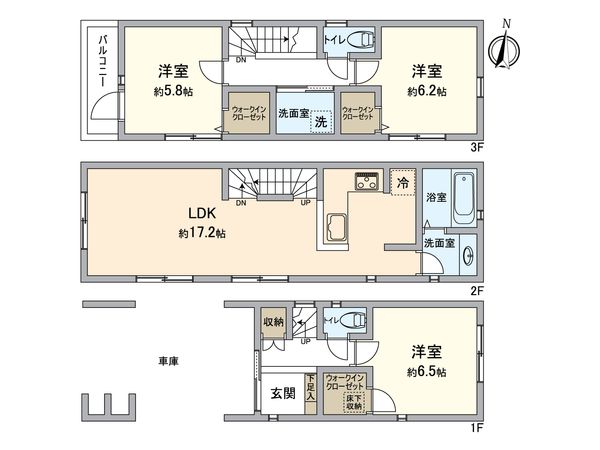 中区本牧原(新築戸建) 間取図(平面図) 中区本牧原(新築戸建) 間取図(平面図)
