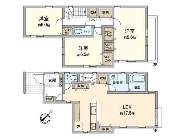 中区本郷町3丁目(新築戸建) 間取図(平面図) 中区本郷町3丁目(新築戸建) 間取図(平面図)
