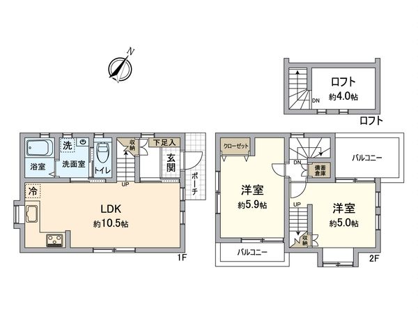 中区立野(新築戸建) 間取図(平面図) 中区立野(新築戸建) 間取図(平面図)