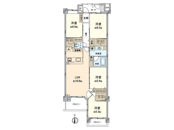 コスモ横浜本牧シーサイドテラス 間取図(平面図)
