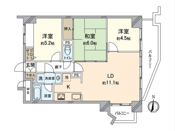 ワコーレ横浜根岸 間取図(平面図) 間取図(平面図)