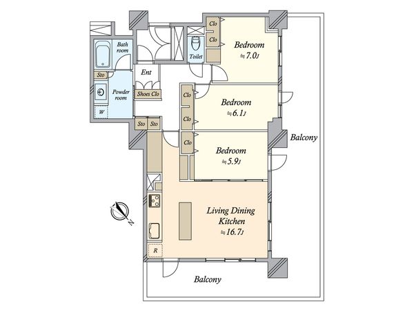 横濱ディアタワー 間取図(平面図) 横濱ディアタワー 間取図(平面図)