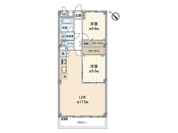 山手町マンション 間取図(平面図)