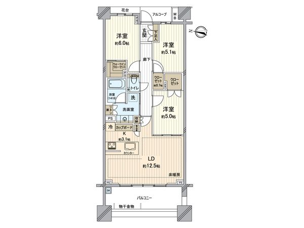 ブランズ市が尾ヒルトップ 間取図(平面図)