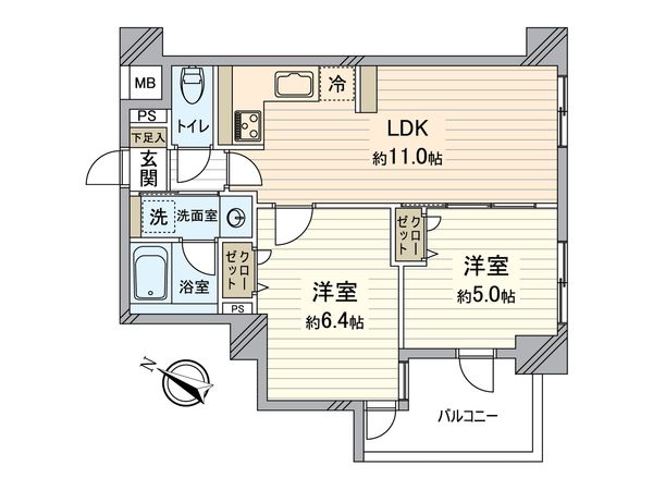 リブゼ横浜ルーアクララ 間取図(平面図) リブゼ横浜ルーアクララ 間取図(平面図)
