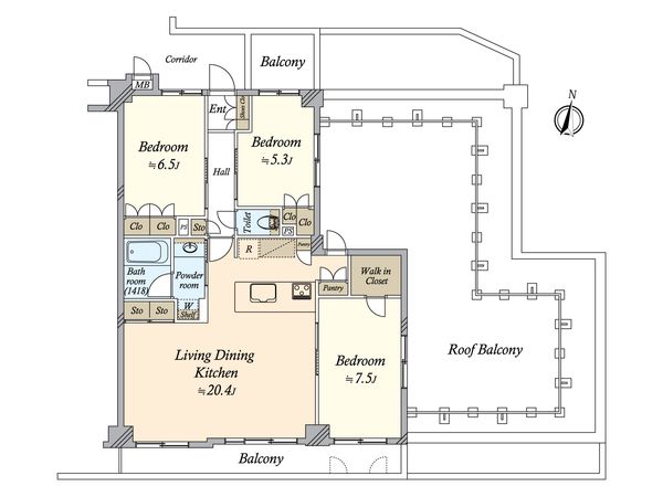 パラモド横濱三渓園 間取図(平面図)