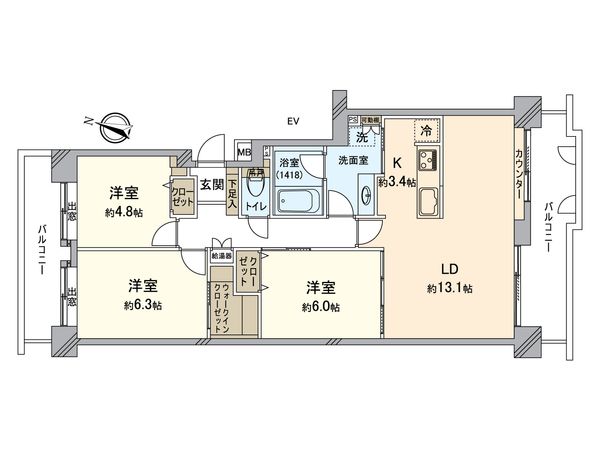 パークシティ本牧 H棟 間取図(平面図) パークシティ本牧 H棟 間取図(平面図)