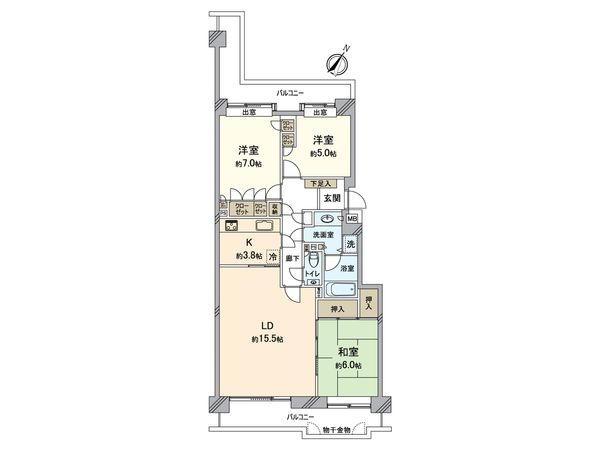 パークシティ本牧 F棟 間取図(平面図) パークシティ本牧 F棟 間取図(平面図)