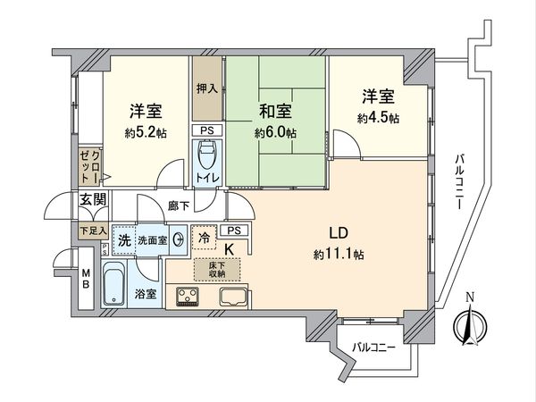 ワコーレ横浜根岸 間取図(平面図) ワコーレ横浜根岸 間取図(平面図)