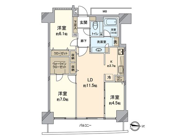 M.M.TOWERS FORESIS R棟 間取図(平面図) 間取図(平面図)