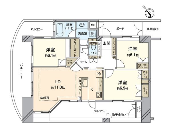 エルズ元町 間取図(平面図) エルズ元町 間取図(平面図)