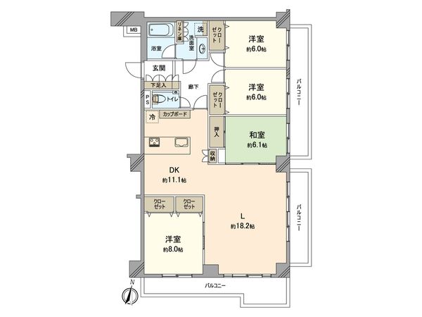 パレステージ山手石川町 間取図(平面図)