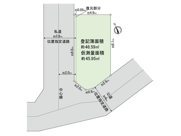 足立区西保木間1丁目 土地 区画図 区画図