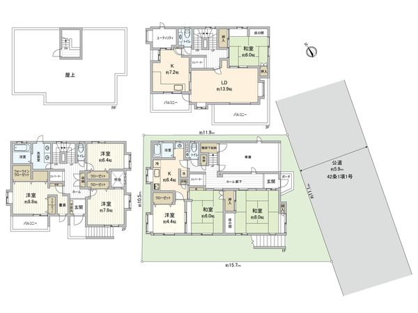 竹の塚1丁目戸建 間取図(平面図) 竹の塚1丁目戸建 間取図(平面図)