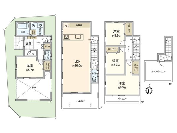 梅田3丁目戸建 間取図(平面図)