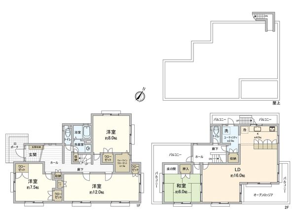 足立区伊興3丁目 戸建 間取図(平面図) 足立区伊興3丁目 戸建 間取図(平面図)