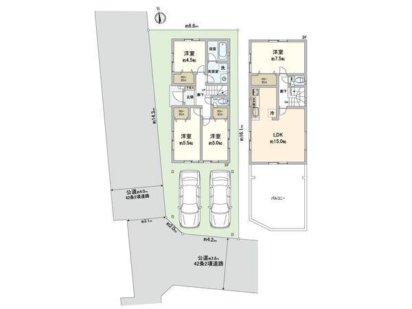 足立区本木南町 戸建 間取図(平面図)