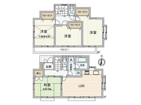 足立区平野1丁目 戸建 間取図(平面図)