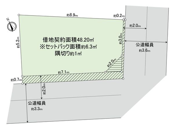 足立区千住曙町 借地権付戸建 区画図
