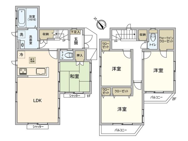 足立区入谷2丁目戸建 間取図(平面図) 足立区入谷2丁目戸建 間取図(平面図)