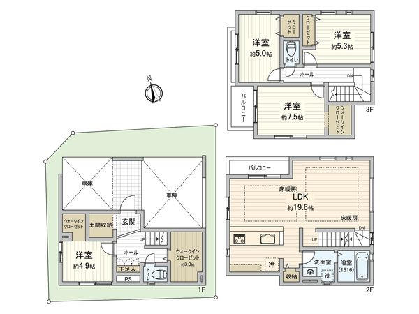 足立区島根1丁目新築戸建 間取図