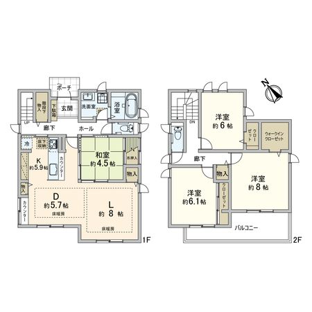 吉川市美南2丁目 戸建 間取図(平面図) 吉川市美南2丁目 戸建 間取図(平面図)