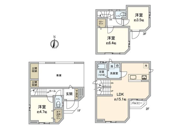 花畑1丁目 新築戸建 間取図(平面図) 花畑1丁目 新築戸建 間取図(平面図)