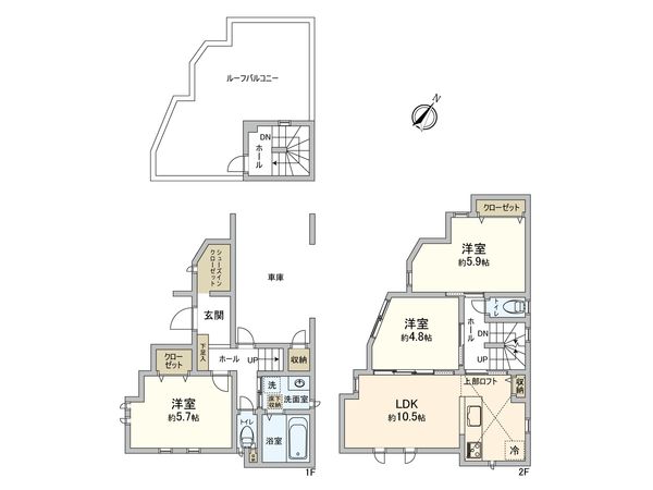 西新井本町1丁目 戸建 間取図(平面図) 西新井本町1丁目 戸建 間取図(平面図)