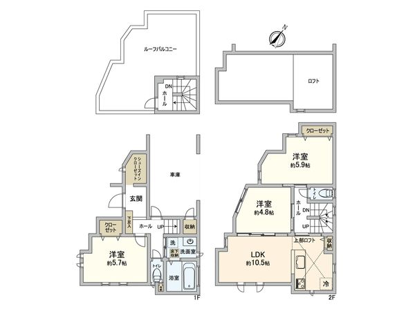 西新井本町1丁目 戸建 間取図(平面図) 西新井本町1丁目 戸建 間取図(平面図)