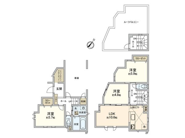 西新井本町1丁目 戸建 間取図(平面図)