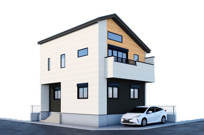 保塚町 新築戸建 外観パース図 保塚町 新築戸建 外観パース図