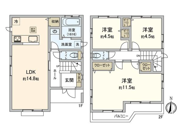 足立区舎人1丁目戸建 間取図(平面図) 足立区舎人1丁目戸建 間取図(平面図)